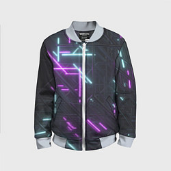Бомбер детский Неоновые полосы, цвет: 3D-серый