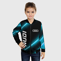 Бомбер детский Audi неоновые лампы, цвет: 3D-черный — фото 2