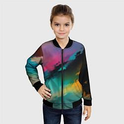Бомбер детский Абстрактный туман, цвет: 3D-черный — фото 2