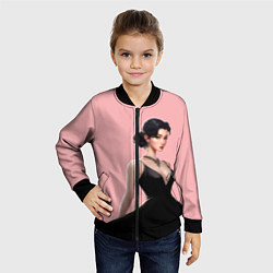 Бомбер детский Girl in black dress - pink, цвет: 3D-черный — фото 2