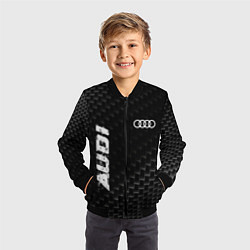 Бомбер детский Audi карбоновый фон, цвет: 3D-черный — фото 2