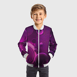 Бомбер детский Фиолетовые шары, цвет: 3D-белый — фото 2