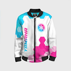 Бомбер детский Yamaha neon gradient style: надпись, символ, цвет: 3D-черный