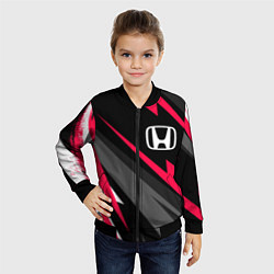 Бомбер детский Honda fast lines, цвет: 3D-черный — фото 2