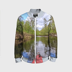 Бомбер детский Красная байдарка, цвет: 3D-серый