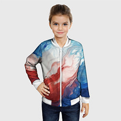 Бомбер детский Белый синий красный, цвет: 3D-белый — фото 2