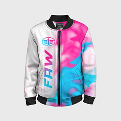 Бомбер детский FAW neon gradient style: по-вертикали, цвет: 3D-черный