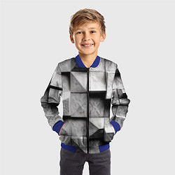 Бомбер детский Каменные плиты и обман зрения, цвет: 3D-синий — фото 2