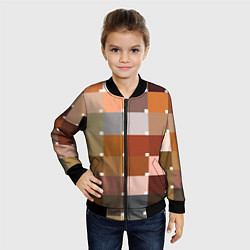 Бомбер детский Brown squares, цвет: 3D-черный — фото 2