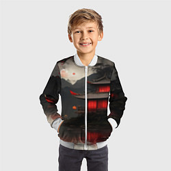 Бомбер детский Домик у озера, цвет: 3D-белый — фото 2