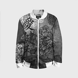 Бомбер детский Flowers - japanese art, цвет: 3D-белый