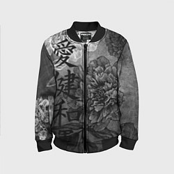 Бомбер детский Flowers - japanese art, цвет: 3D-черный