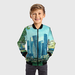 Бомбер детский Москва-сити Ван Гог, цвет: 3D-черный — фото 2