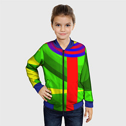 Бомбер детский Абсолютная абстракция, цвет: 3D-синий — фото 2
