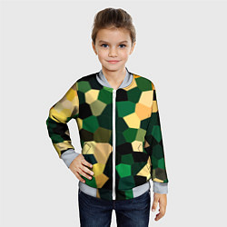 Бомбер детский Мозаика зелёный, цвет: 3D-серый — фото 2