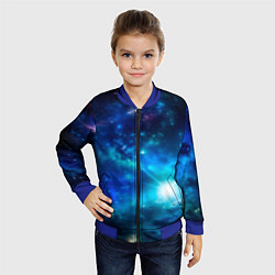 Бомбер детский Звёздный космос чёрно-синий, цвет: 3D-синий — фото 2