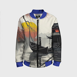 Бомбер детский Красота Японии, цвет: 3D-синий
