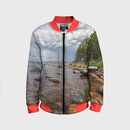 Детский бомбер Лодка на Ладоге / 3D-Красный – фото 1