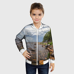 Бомбер детский Лодка на Ладоге, цвет: 3D-белый — фото 2