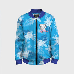 Бомбер детский Цветочный паттерн - GTA vice city, цвет: 3D-синий