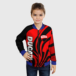 Бомбер детский Ducati - red stripes, цвет: 3D-синий — фото 2