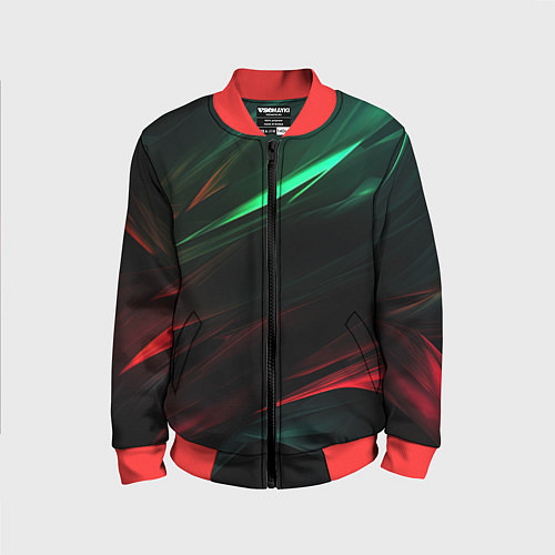 Детский бомбер Dark red and green / 3D-Красный – фото 1