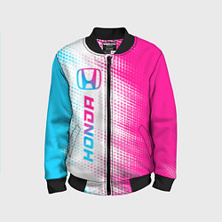 Бомбер детский Honda neon gradient style: по-вертикали, цвет: 3D-черный