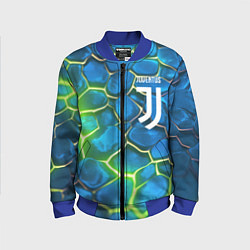 Детский бомбер Juventus blue green neon