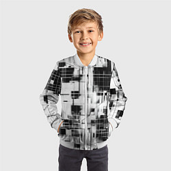 Бомбер детский Кибер Сетка гранж, цвет: 3D-белый — фото 2