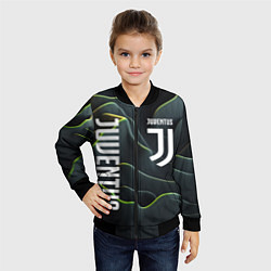 Бомбер детский Juventus dark green logo, цвет: 3D-черный — фото 2