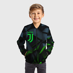 Бомбер детский Juventus black green logo, цвет: 3D-черный — фото 2