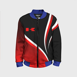 Детский бомбер Кавасаки - красные волны