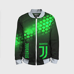 Детский бомбер Juventus green logo neon