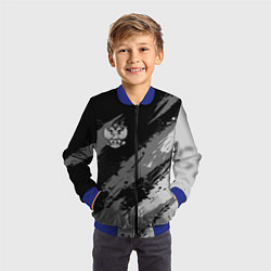 Бомбер детский Герб РФ - монохромный, цвет: 3D-синий — фото 2