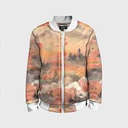 Бомбер детский Japen pattern, цвет: 3D-белый