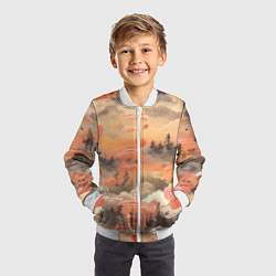 Бомбер детский Japen pattern, цвет: 3D-белый — фото 2