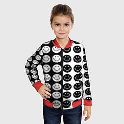 Бомбер детский Smiley black and white, цвет: 3D-красный — фото 2