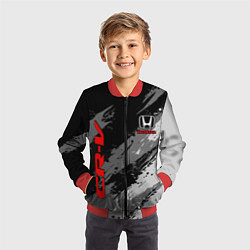 Бомбер детский Honda cr-v - Монохром, цвет: 3D-красный — фото 2