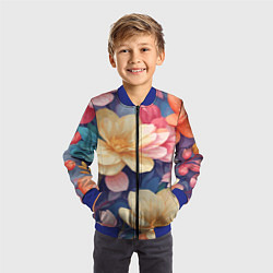 Бомбер детский Водянная лилия лотосы кувшинки, цвет: 3D-синий — фото 2