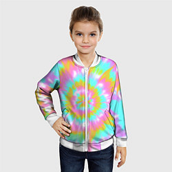 Бомбер детский Tie-Dye кислотный в стиле барби, цвет: 3D-белый — фото 2