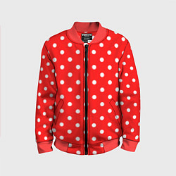 Бомбер детский Белый горошек на красном, цвет: 3D-красный