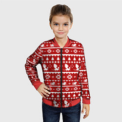 Бомбер детский Dragon year pattern, цвет: 3D-красный — фото 2