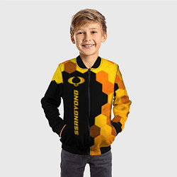 Бомбер детский SsangYong - gold gradient: по-вертикали, цвет: 3D-черный — фото 2
