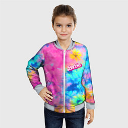 Бомбер детский Barbie - floral pattern - tie-dye, цвет: 3D-серый — фото 2