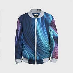 Бомбер детский Трехмерные волны, цвет: 3D-серый