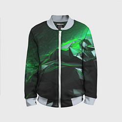 Бомбер детский Green abstract geometry, цвет: 3D-серый