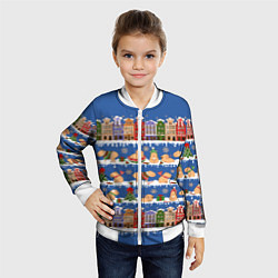 Бомбер детский Капибара зимой, цвет: 3D-белый — фото 2