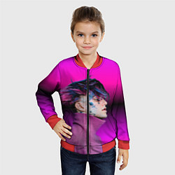 Бомбер детский Lil Peep фиолетовый лук, цвет: 3D-красный — фото 2