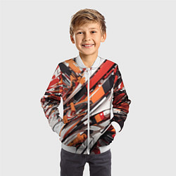 Бомбер детский Абстракционная иллюстрация, цвет: 3D-белый — фото 2