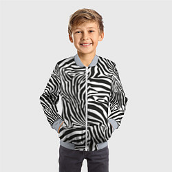 Бомбер детский Шкура зебры черно - белая графика, цвет: 3D-серый — фото 2
